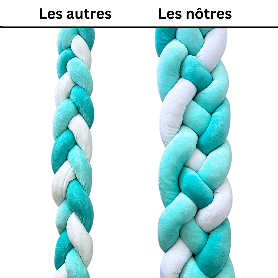 Tour de Lit Tressé Bleu 225cm